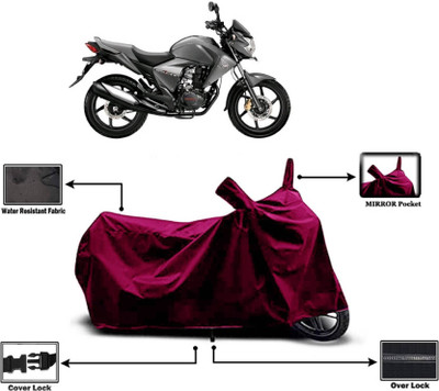 KEDIT Two Wheeler Cover for Honda(Unicorn Dazzler, Maroon)