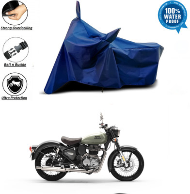 SK AUTO Waterproof Two Wheeler Cover for Royal Enfield(Classic 350, Blue)