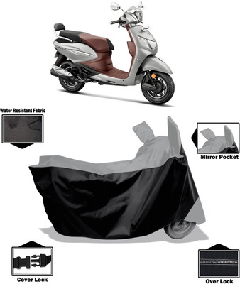 Amexride Two Wheeler Cover for Hero(Pleasure+ 110, Grey)
