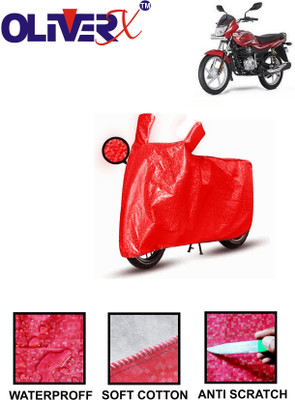 OliverX Waterproof Two Wheeler Cover for Bajaj(Platina 100, Red)