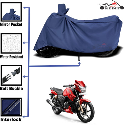KEDIT Two Wheeler Cover for TVS(Apache RTR 180, Blue)