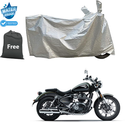 CODOKI Waterproof Two Wheeler Cover for Royal Enfield(Meteor BS6, Silver)
