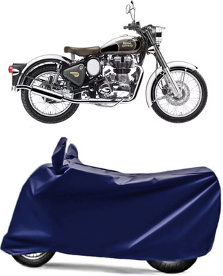 AUCTIMO Two Wheeler Cover for Royal Enfield(Classic Chrome, Blue)
