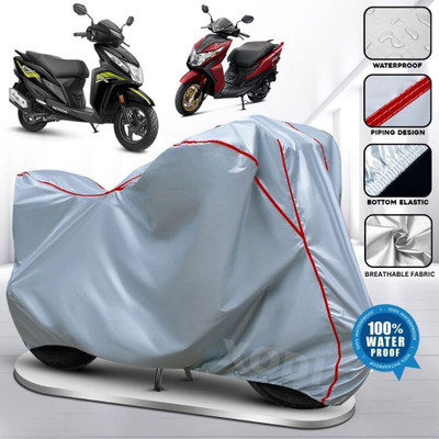 xodi Waterproof Two Wheeler Cover for Honda(Dio, Silver, Red)