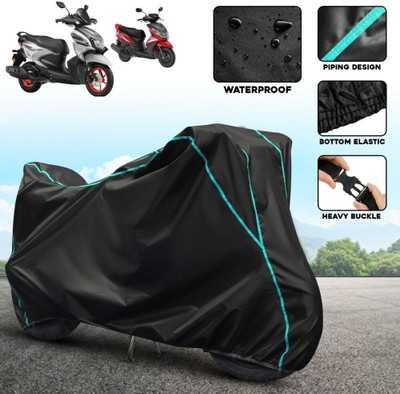 xodi Waterproof Two Wheeler Cover for Yamaha(Ray Z BS6, Black, Blue)