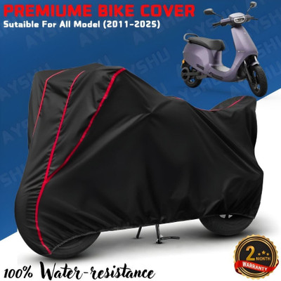 AYSHU Waterproof Two Wheeler Cover for Ola(Electric, Black, Red)