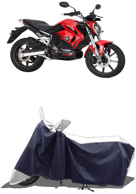 SUGASHRI Waterproof Two Wheeler Cover for Revolt(Motors RV 400 BS6, White, Blue)