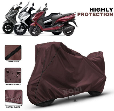 xodi Waterproof Two Wheeler Cover for Suzuki(Burgman Street, Maroon, Black)