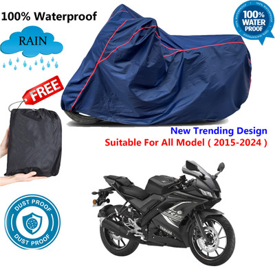 AutoGalaxy Waterproof Two Wheeler Cover for Yamaha(YZF R15 BS6, Blue, Red)