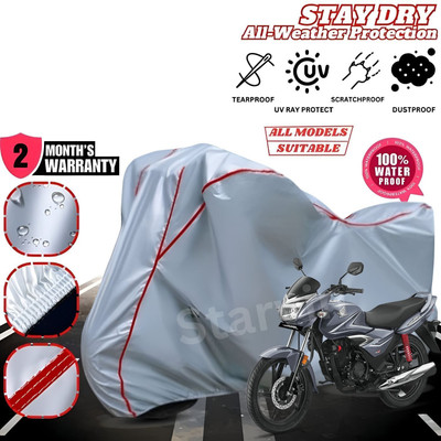Starvin Waterproof Two Wheeler Cover for Honda(Shine, Silver, Red)