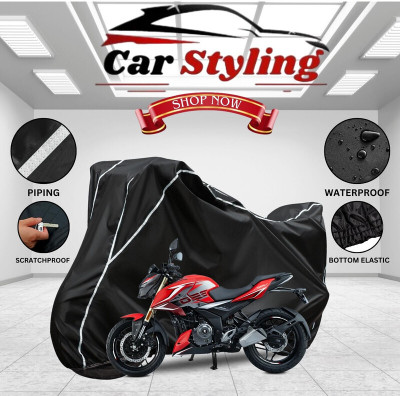 OliverX Waterproof Two Wheeler Cover for Bajaj(Pulsar 250, Black, White)