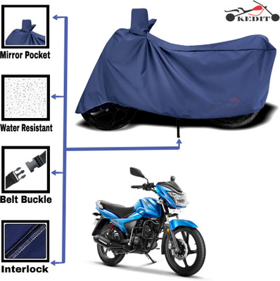 KEDIT Two Wheeler Cover for TVS(Victor GLX, Blue)