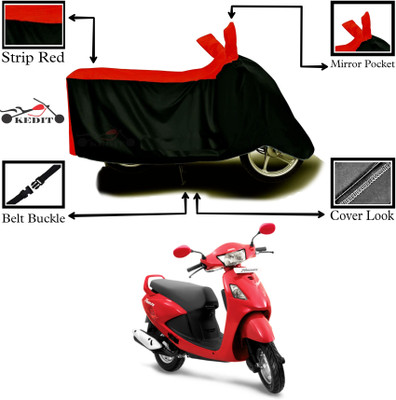 KEDIT Two Wheeler Cover for Hero(Pleasure, Red, Black)