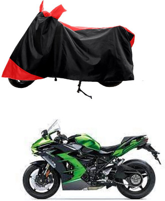 GROFATIK Two Wheeler Cover for Kawasaki(Ninja H2 BS6, Red, Black)