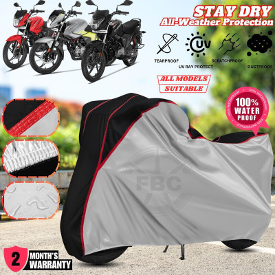 AUTOCAD Waterproof Two Wheeler Cover for Hero(Glamour, Silver, Black)
