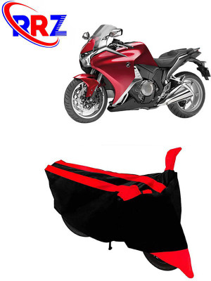 RRZ Waterproof Two Wheeler Cover for Honda(VFR 1200F, Black, Red)