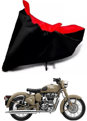 DSAMI Two Wheeler Cover for Royal Enfield(Classic Desert Storm, Red, Black)