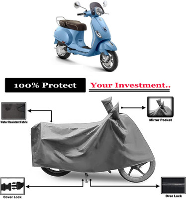 Amexride Two Wheeler Cover for Vespa(Elegante 150 BS6, Grey)