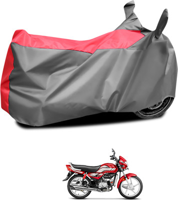 CODOKI Waterproof Two Wheeler Cover for Hero(MotoCorp HF Deluxe, Grey, Red)