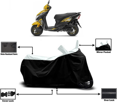 Amexride Two Wheeler Cover for Honda(Dio, White)