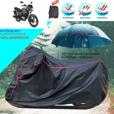 AutoGalaxy Waterproof Two Wheeler Cover for Hero(Glamour Programmed FI BS6, Black)