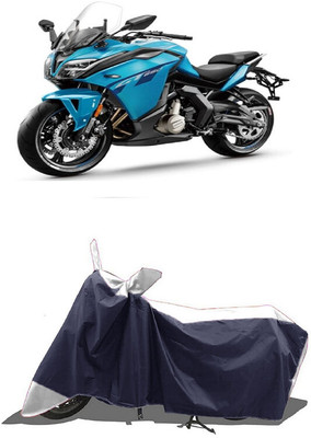 SUGASHRI Waterproof Two Wheeler Cover for CFMoto(650GT BS6, White, Blue)