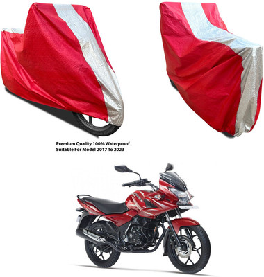 AutoGalaxy Waterproof Two Wheeler Cover for Bajaj(Discover 150 f, Silver, Red)