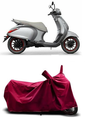 Coxtor Waterproof Two Wheeler Cover for Bajaj(Urbanite Chetak BS6, Maroon)
