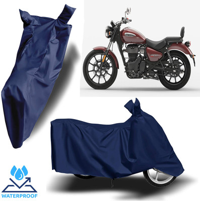 ROYAL AUTO MART Waterproof Two Wheeler Cover for Royal Enfield(Meteor 350, Blue)