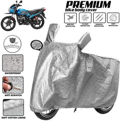 MADAFIYA Two Wheeler Cover for Hero(Passion Pro i3S, Silver)