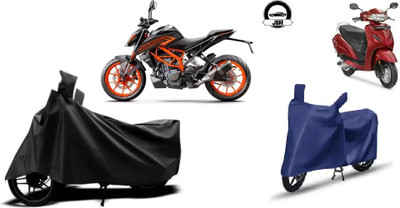 Tritika Two Wheeler Cover for Honda(SP 125, Black, Blue)