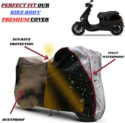 kerwa Waterproof Two Wheeler Cover for Ola(Electric, Black, Silver)