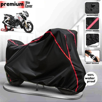 AutoGalaxy Waterproof Two Wheeler Cover for TVS(Apache RTR 180, Black, Red)