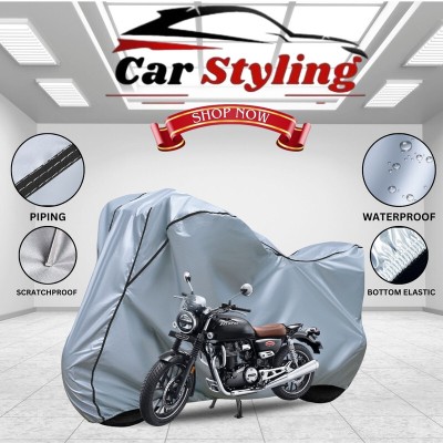 Car Styling Waterproof Two Wheeler Cover for Honda(Hness CB350, Silver, Black)