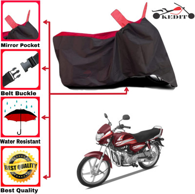 KEDIT Two Wheeler Cover for Hero(HF Deluxe, Red, Black)