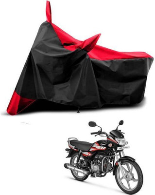 RAAMKM Two Wheeler Cover for Hero(HF Deluxe BS6, Red, Black)