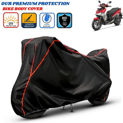 Delphinium Waterproof Two Wheeler Cover for Hero Electric(Black, Red)