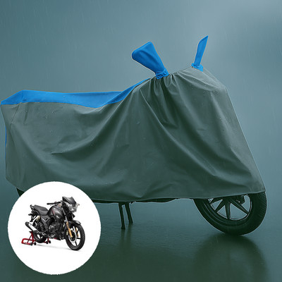 CODOKI Waterproof Two Wheeler Cover for TVS(Apache 150, Grey, Blue)