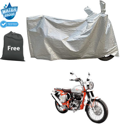 CODOKI Waterproof Two Wheeler Cover for Royal Enfield(Bullet Trials 350, Silver)