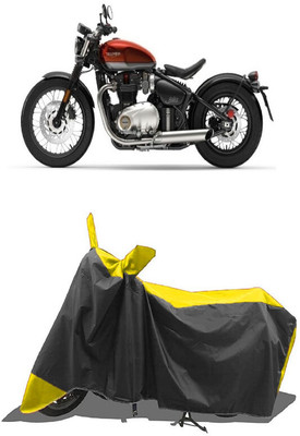 SUGASHRI Waterproof Two Wheeler Cover for Triumph(Bonneville Bobber, Yellow, Black)