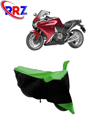 RRZ Waterproof Two Wheeler Cover for Honda(VFR 1200F, Black, Green)