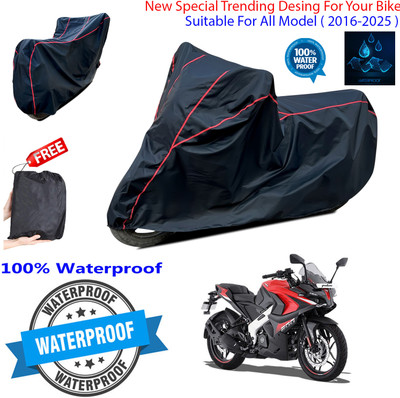 OliverX Waterproof Two Wheeler Cover for Bajaj(Pulsar RS200 BS6, Black)
