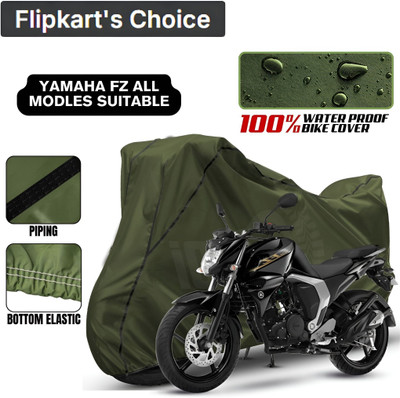 xodi Waterproof Two Wheeler Cover for Yamaha(FZ, Green, White)
