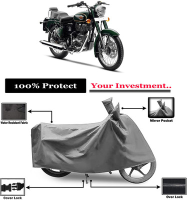 Amexride Two Wheeler Cover for Royal Enfield(500, Grey)
