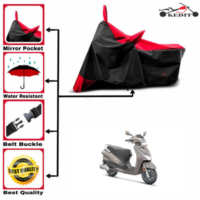 KEDIT Two Wheeler Cover for Hero(Destini 125, Red, Black)
