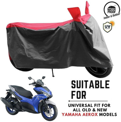 ZAQE Waterproof Two Wheeler Cover for Yamaha(Aerox 155 Maxi, Grey, Red)