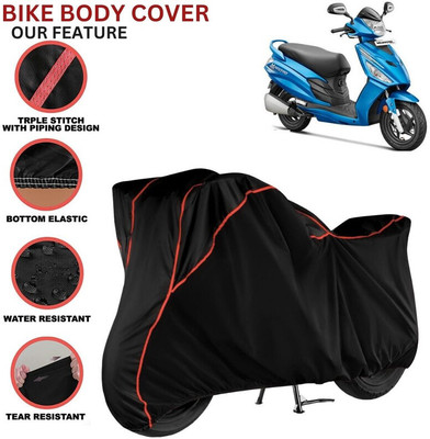kerwa Waterproof Two Wheeler Cover for Hero(Maestro, Black, Red)