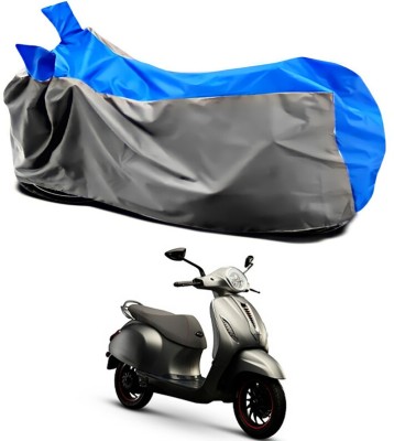 Ascension Two Wheeler Cover for Bajaj(Urbanite Chetak, Grey, Blue)