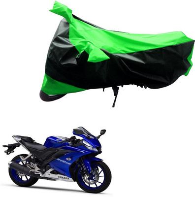 Mdstar Waterproof Two Wheeler Cover for Yamaha(R15, Black, Green)