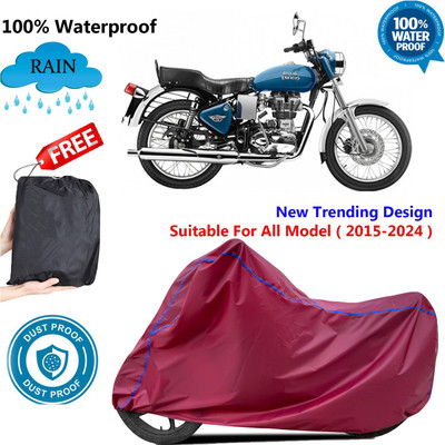 AutoGalaxy Waterproof Two Wheeler Cover for Royal Enfield(Electra, Maroon)